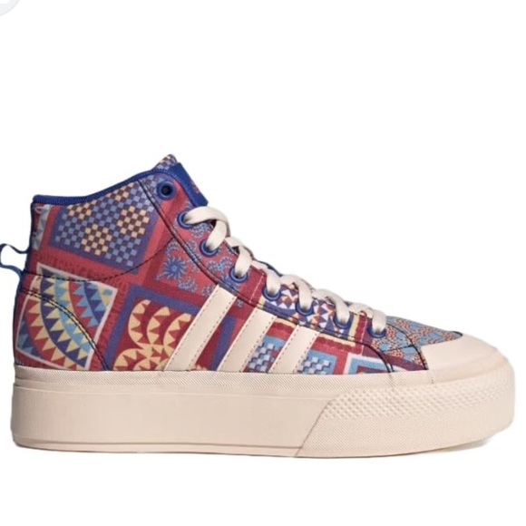 Adidas platform sneakers Bravada 2.0 Multicolor High top NEW size 8 skateboard - Picture 1 of 6